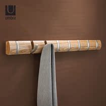 umbra can flip-up multiple sets adhesive hook solid wood wall hangers Nordic Wall decorative wooden wall coat hooks