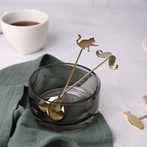 elfin Japanese coffee spoon mixing spoon small spoon creative cute stainless steel dessert spoon set ins for home