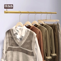 Hanging sub hanging clothing store display rack womens clothing store ceiling hanging hanger retractable rope upper wall display hanger Rod