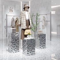 Clothing Shop Shop Window Stainless Steel Display Stands Middle Swing Water Discharge Ripple Middle Island High And Low Flowing Water Table Shoe Bag