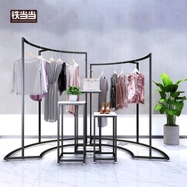 Zhongdao shelf clothing store display rack womens clothing store simple high-end shoe bag rack running water table clothes display rack