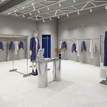 Clothing Store Middle Island Show Shelf Arrival Type Middle Placed Stainless Steel Single Pole Hanging Hanger Womens Clothing Store Display Shelving