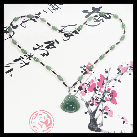 Oil Green Jade A Cargo Jade Buddha Pendant Female Model Laughing Buddha Maitreya Buddha Pendant Jade Buddha with Jade Buddha Bead Necklace Oil Green Jade A Cargo Jade Buddha Pendant Female Model Laughing Buddha Maitreya Buddha Pendant Jade Buddha with Jade Buddha Bead Necklace