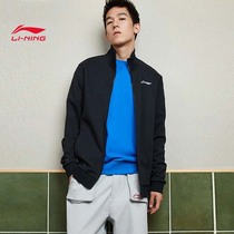 Li Ning jacket mens 2022 new fashion cardiovert neckline plus suede warm thickened jacket casual sports clothing