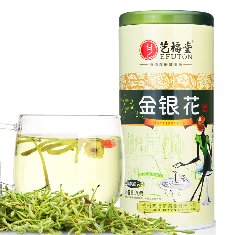 艺福堂金银花 花草茶叶 金银花茶 河南封丘 70g/罐 搭配菊花 包邮产品展示图4