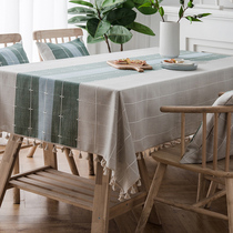 Tablecloth fabric waterproof and anti-hot disposable simple tea table cloth cotton hipster ins rectangular table tablecloth