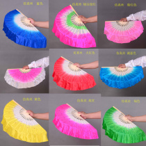 Dance fan Childrens Yangko fan double-sided silk fan copper shaft 18 fan bones dance fitness dance supplies