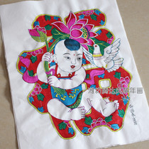 Quaint Chinese style characteristic craft Yangjiabu wood panel new Year painting Folk folk crafts decorative hand-printed