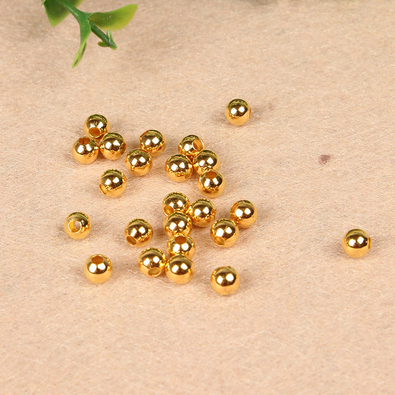 金色银色隔珠diy饰品配件100粒一包项链毛衣链珠子小金珠小银珠