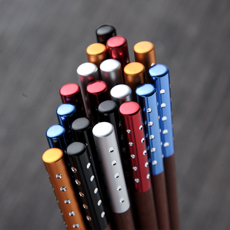 【 10 pairs of pack 】 alloy without lacquer idea for mahogany chopsticks that occupy the home hotel household mahogany chopsticks tableware chopsticks meal