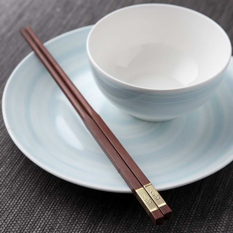 【 10 pairs of pack 】 alloy mahogany chopsticks that occupy the home without lacquer idea for hotel domestic annatto tableware