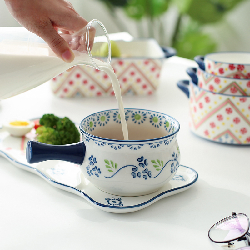 Island house in Poland national wind hand - made ceramic tableware with baking tray is the soup bowl of salad bowl PZ - 162