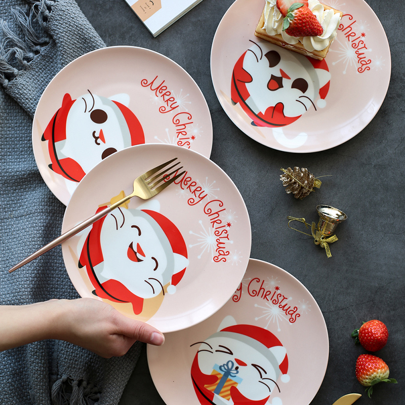 Island house in Santa series theme tableware ceramics creative express cartoon plate children breakfast tray plates