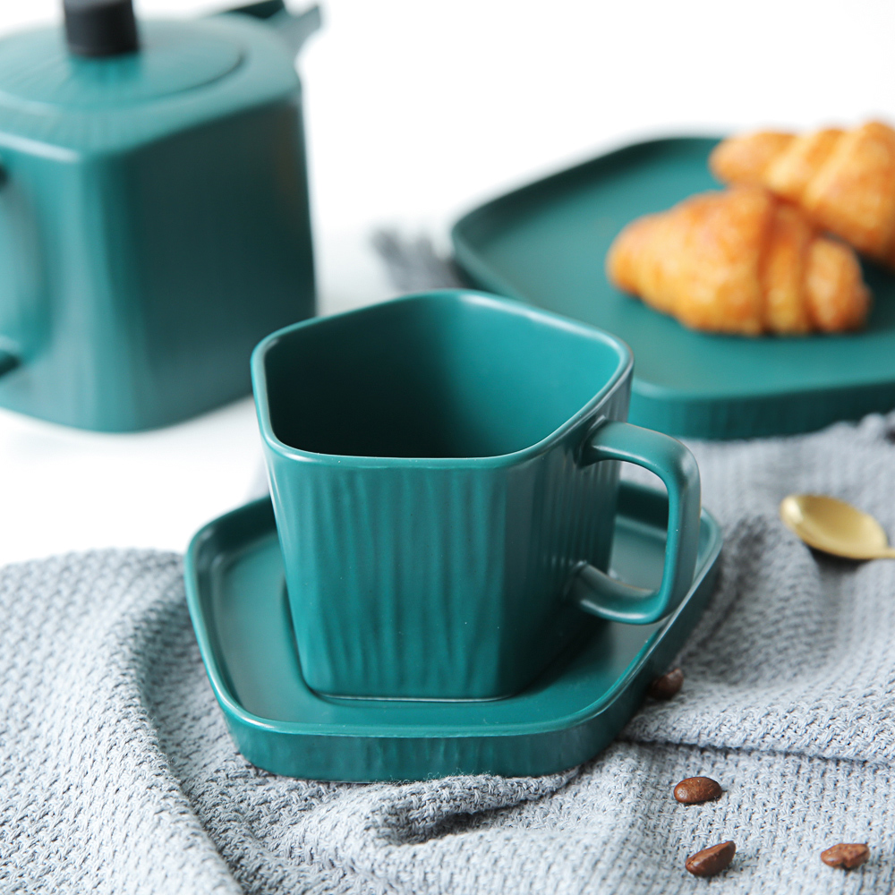 Sichuan in Japanese four - color frosted glazed ceramic tea set on the afternoon of camellia tea cups of coffee cups and saucers CJ - 40