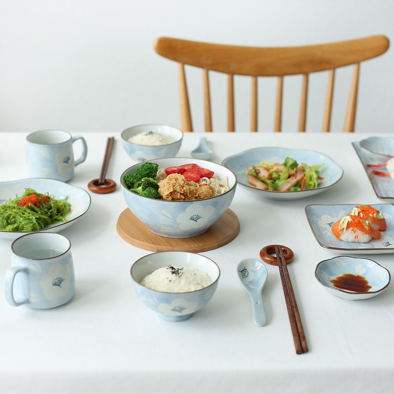 Sichuan island house as hankage Japanese hand - made ceramic two people eat soup dishes suit plate suit PZ - 152
