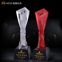 Classic Creative Crystal Trophy Crystal Custom Employee Trophy will be promoted by a customized team to the trophy