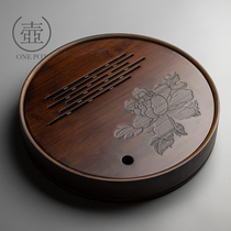 Bamboo tea tray household tea set tea table for one person with simple drain water storage type kung fu tea set dry bubble tray