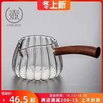 High temperature resistant glass Road cup thickened heat-resistant Tea Sea Wood handlebar tea division tea male Cup home kung fu tea set