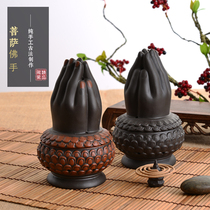 Creative large ceramic purple sand incense burner home furnishings for Buddha reverse flow sandalwood small incense burner for Buddha equipment