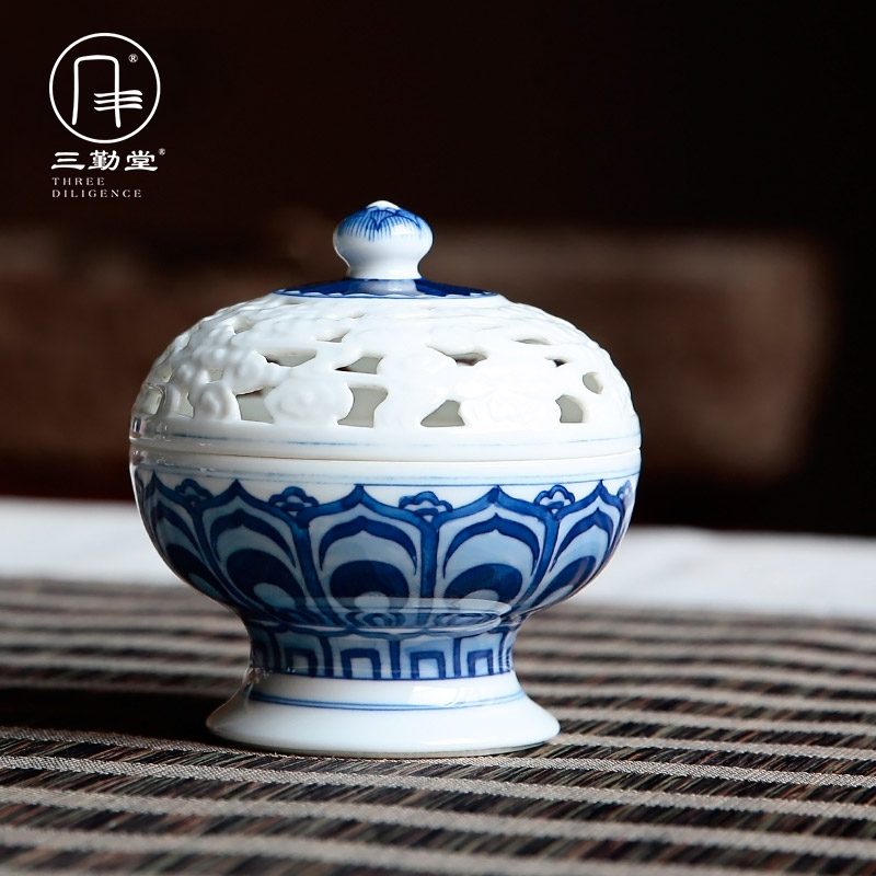 The three frequently aloes ta furnishing articles with hand - made porcelain of jingdezhen ceramic incense buner Buddha incense buner smoked incense buner