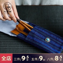 Sanqintang Portable travel tea set Tea Ceremony Six Junzi handmade tea set accessories TZ000674