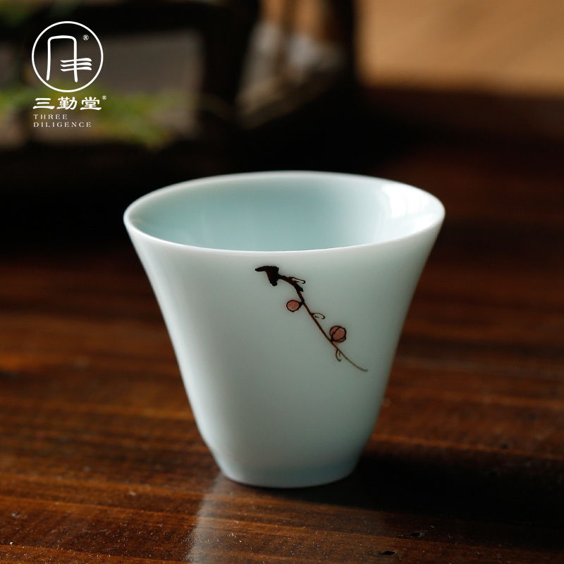 The three regular sample tea cup small ceramic cups changjiang fragrance - smelling cup along The cup masters cup single CPU S42103 exposure