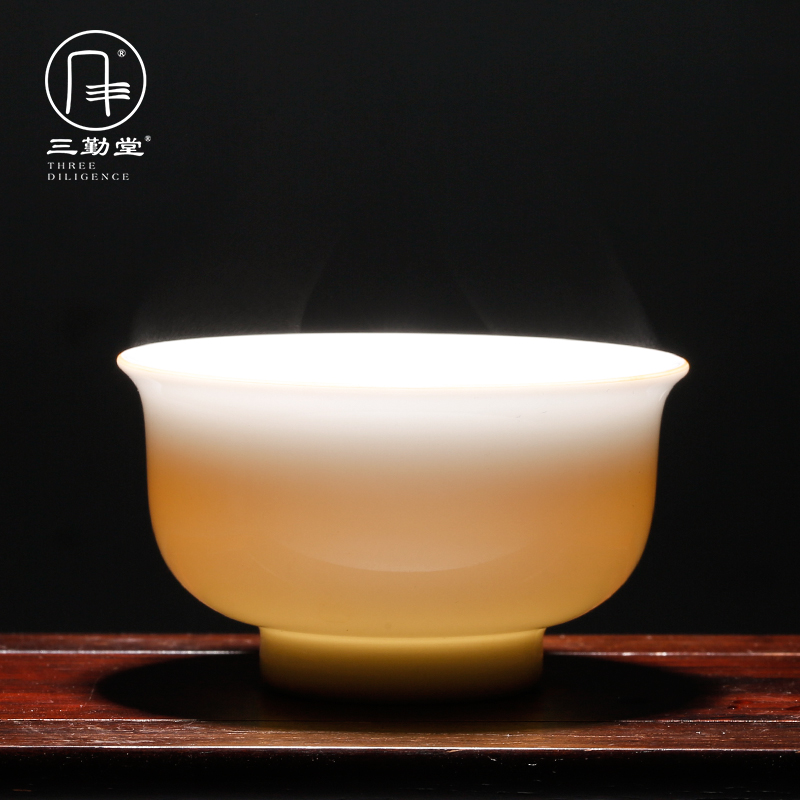 Three frequently hall jingdezhen ceramic cups sweet shiro celadon master cup single cup tea sample tea cup S41133