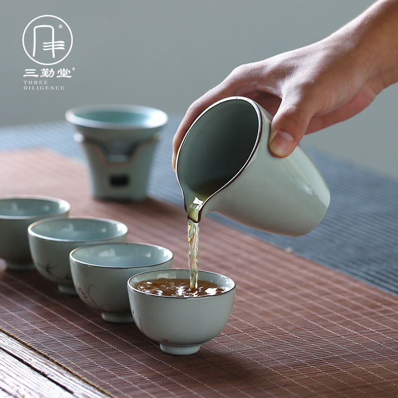 The three frequently imitation up with jingdezhen ceramic fair keller kung fu tea set and manual points tea is tea S34012 sea