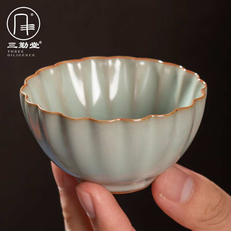 Three frequently puer tea cup tang secret # porcelain cup of jingdezhen ceramic masters cup pure big yards tea S44105 by hand