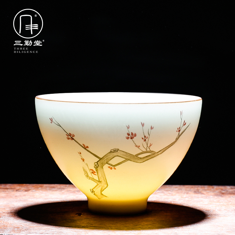 The three frequently kung fu tea cup sample tea cup jingdezhen ceramic celadon pastel by patterns suits for S42051