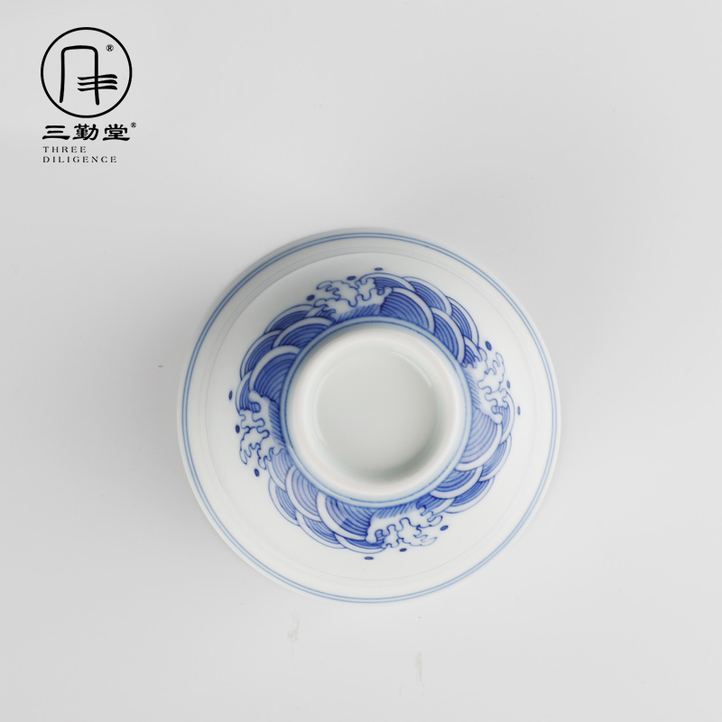 Only three frequently hall ceramic tureen cup bowl jingdezhen kung fu tea water line hand - made S13002 tea machine