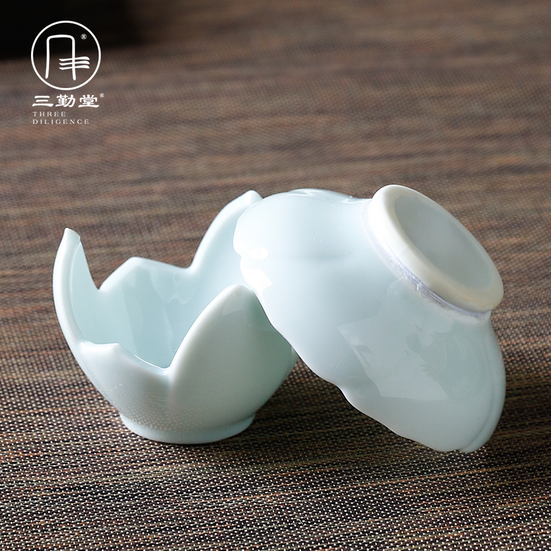 Three frequently hall make tea tea filter ceramic) screen pack kung fu tea tea with parts of jingdezhen shadow celadon