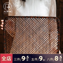 Sanqintang Gongfu tea set spare parts Coaster Bamboo mesh Tea table mat Tea care pot mat Anti-scalding mat S91001