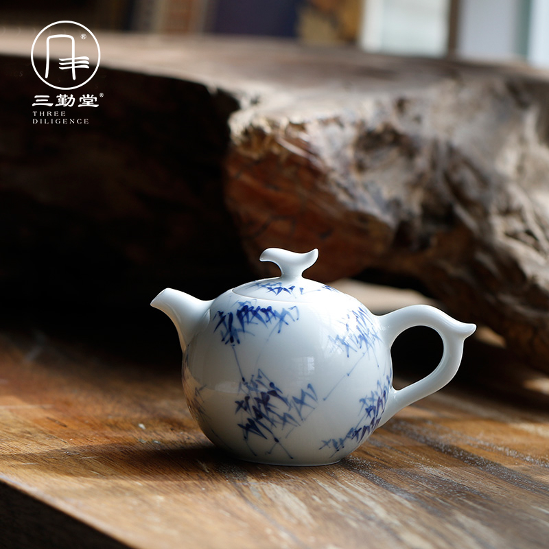 The three frequently do kung fu tea pot of jingdezhen ceramic tea set under glaze color porcelain miniature S22007 tea machine