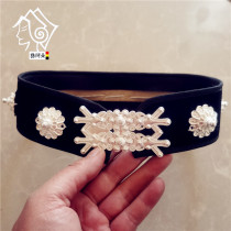 Cool Mountain Yi womens clothing accessories neckline Neckline Silver Plated Black Narrow Silver Floral Neckline National Wind Photography Accessories props