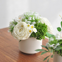 Nordic minimalist white green-like inter-plate commercial table pendulum decoration simulation floral home bookcase swing piece art395