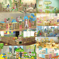 Children's Paradise Toy Combination Storage Cabinet Kindergarten Corner Cabinet Toy Cabinet Play House Toy Rack Door Head