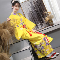 Japanese traditional Lady kimono dress improvement kimono long photo kimono performance stage costume