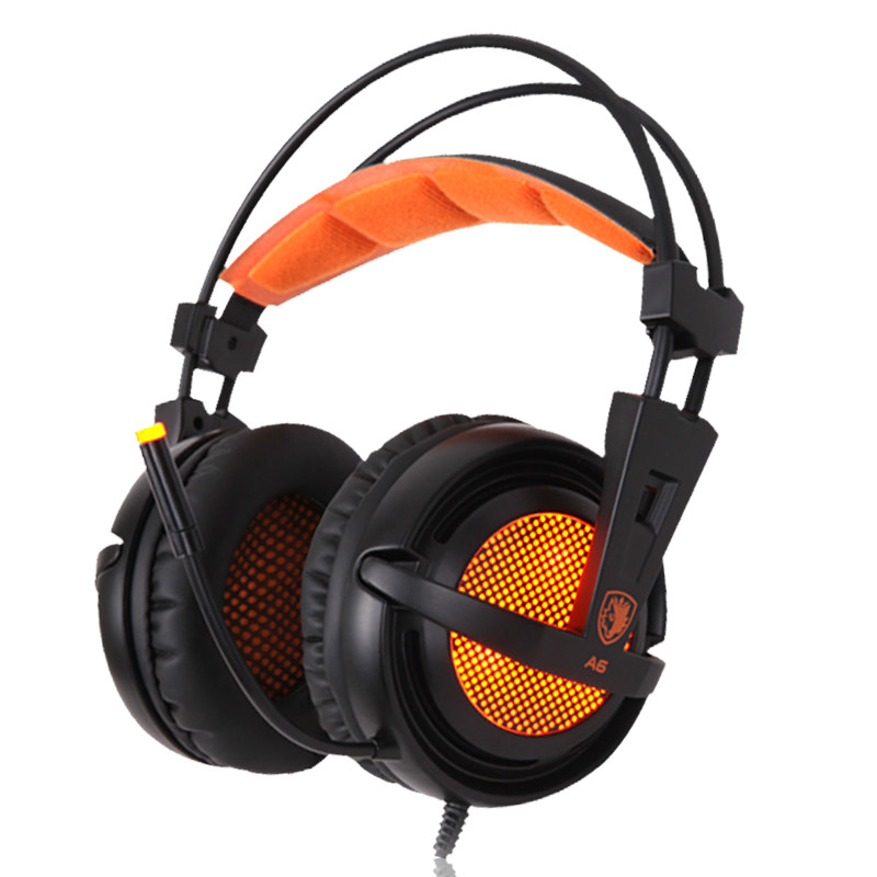 sades/赛德斯a6游戏震动耳机头戴式西伯利亚电脑耳麦霜冻之蓝v2