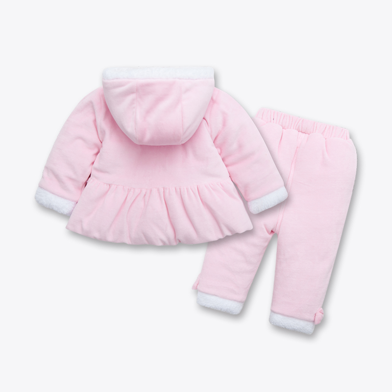 女宝宝棉衣套装外套加厚婴儿衣服冬款保暖儿童棉袄两件套外出服潮产品展示图3