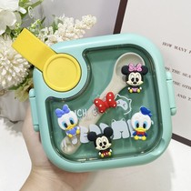 Japanese baby baby cute tableware 304 stainless steel rice box combined with spoon portable suite A anti-skid auxiliary food bowl