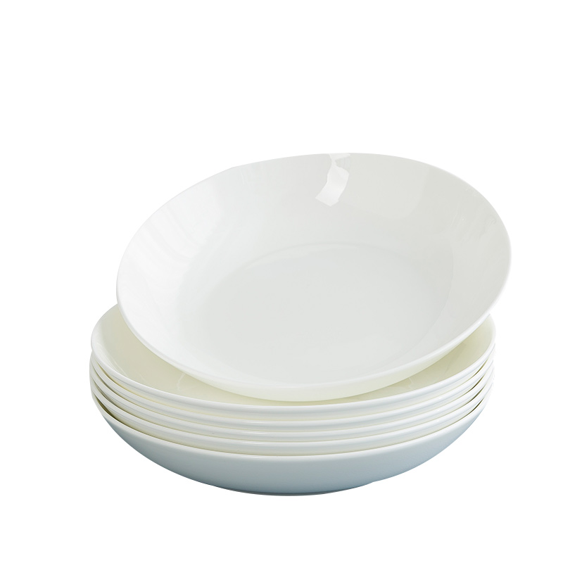 Pure white ceramic dishes with new dishes soup plate contracted creative ipads porcelain tableware to deep dish dish dish plate