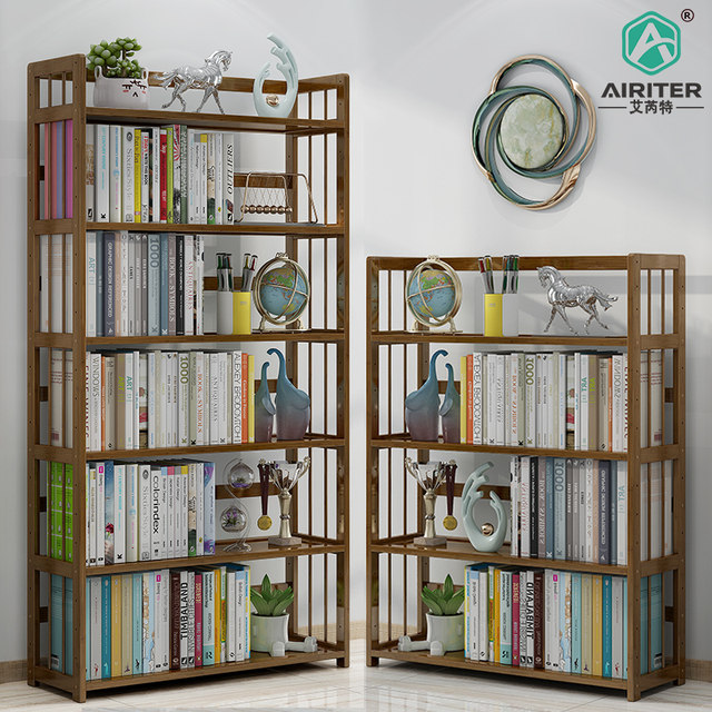 Bookshelf shelf floor children's solid wood living room multi-layer student simple bookcase economical desktop storage rack Bookshelf shelf floor children's solid wood living room multi-layer student simple bookcase economical desktop storage rack