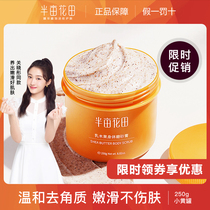 Half an acre flower field Shea butter scrub exfoliating summer day body rejuvenation exfoliating chicken skin bath female male small yellow jar