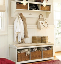 American country all solid wood shoe stool wall hanging coat cabinet storage hall partition locker simple entrance shoe cabinet