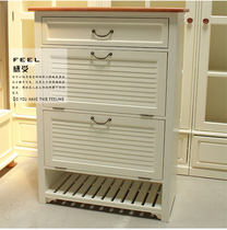 Mediterranean American country all solid wood lockers Hall Cabinet simple storage cabinet custom porch cabinet flip shoe cabinet