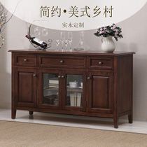 American country side cabinet porch cabinet tea cabinet full solid wood simple bowl cabinet locker furniture customization