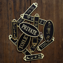 Shaft Years Retro Brass Cue Card Pull Push Toilet push-pull ID card notice word card door stickup