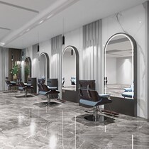Barber shop mirror table stainless steel floor mirror hanging wall simple single-sided full-body hairdressing mirror hair salon special hair salon