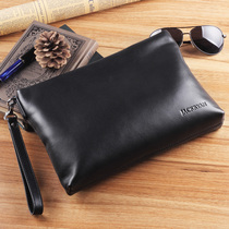 Mens Handbag Mens Leather Hand Holding Mens Bag Mobile Phone Envelope Bag Business Hand Clip Bag Hand Carrying Bag Large Capacity